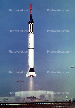 Redstone Rocket with the Mercury Capsule, sub-orbital, Mercury-Redstone