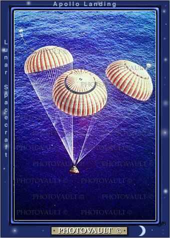 Apollo Command Module, Splash Down, Parachutes