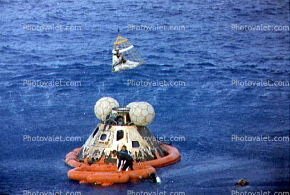 Apollo Capsule after Splashdown, Atlantic Ocean, Apollo Thirteen