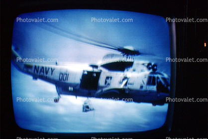 Television Screen, Live Coverage, Apollo Touch Down, Ocean, splashdown, 1960s