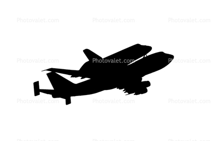 Shuttle Carrier Aircraft (SCA) silhouette, shape, logo, NASA, Space Shuttle, Boeing 747-100