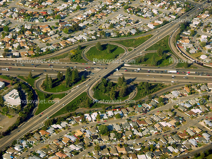 Cloverleaf Interchange, overpass, underpass, freeway, highway, symmetry