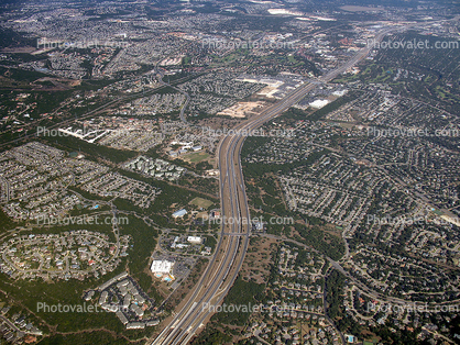 S-Curve, Highway over San Antonio, suburbs, suburbia