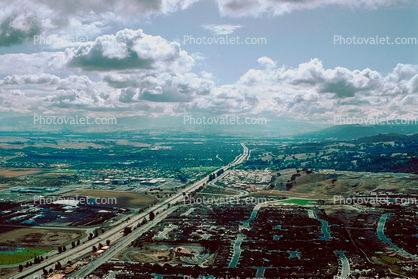 Interstate Highway I-680, Clouds, Suburbia