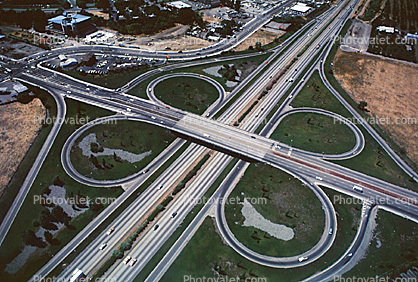 Cloverleaf Interchange, overpass, underpass, intersection, freeway, highway, symmetry, exit, Interstate Highway I-680