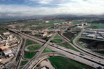 Parclo Interchange, overpass, underpass, intersection, freeway, highway, symmetry, exit, Four-way Interchange, Interstate Highway I-580