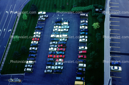 Parking Lot, arrows, parked cars, stalls, automobile, sedan, Kansas City