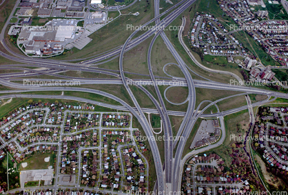 Hybrid Half Cloverleaf Interchange, Stack, Maze, tangle, overpass, underpass, freeway, highway, ribbon