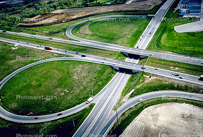 Half Cloverleaf Interchange, highway, exit, entrance, entry, offramp, off ramp, off-ramp, cars, vehicles, Parclo Interchange