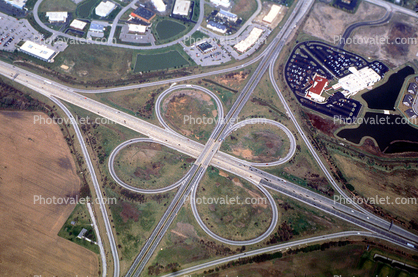 Cloverleaf Interchange, overpass, underpass, freeway, highway, symmetry