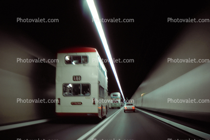 Double-decker Bus, Tunnel, Hong Kong, 1982, 1980s