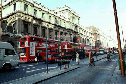 Doubledeckers Buses, Street, buildings