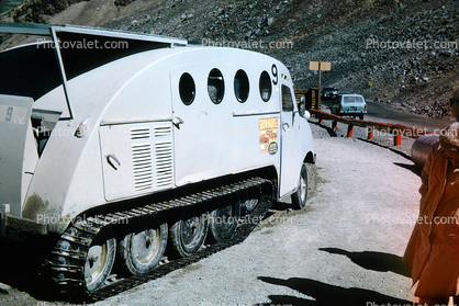 Bombardier B Series Snowmobile, Bombardier B-12, Snow Track, Columbia Ice Glacier, Canada, Tour, off-road locomotion, 1950s