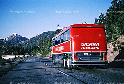 Sierra Trailways, Interstate Highway I-80, Sierra-Nevada Mountains, California