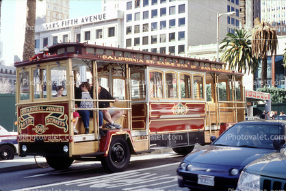 Cable Car Bus, Union Square, San Francisco, downtown, downtown-SF, Sak Fifth Avenue