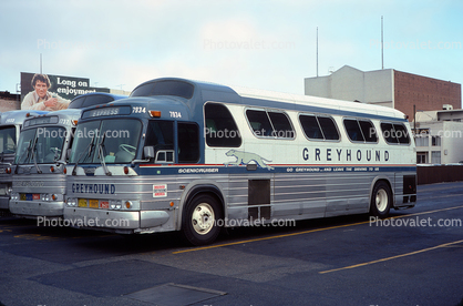 Greyhound Scenicruiser, 7934, February 1976, 1970s