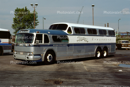 GM PD-4501 Scenicruiser, Greyhound Bus, 1954, 1950s