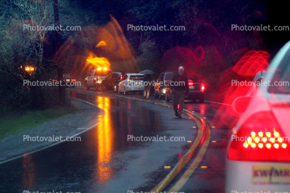 Sir Francis Drake Boulevard, rain, rainy, Marin County, California, Car, automobile