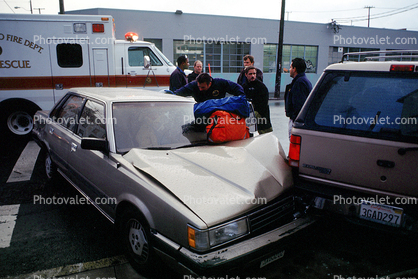 1985 Toyota Camry corner of 17th street and Mississippi street, Potrero Hill, Car Accident, Auto, Automobile, 1980s