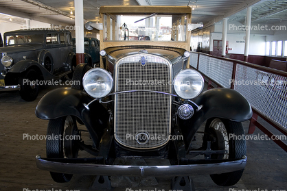 1931 Ford Model-A, Panel Truck, Front, Radiator Grill, Headlamps, Bumper, head-on, automobile, 1930's, A-bone