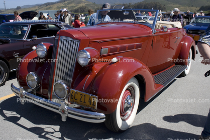 1936 Packard, Convertible Coupe, Whitewall Tires, Chrome Bumper, Radiator Grill, automobile