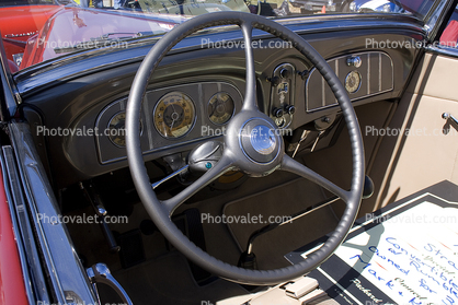1936 Packard, Convertible Coupe, Steering Wheel, dashboard
