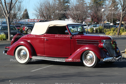 1936 Ford Model 48 Roadster, whitewall tires, cabriolet, automobile, 1930's