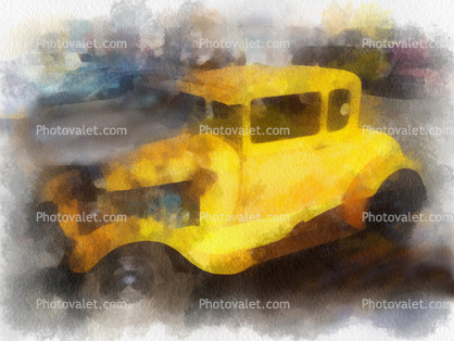 Hot Rod watercolor, Paintography