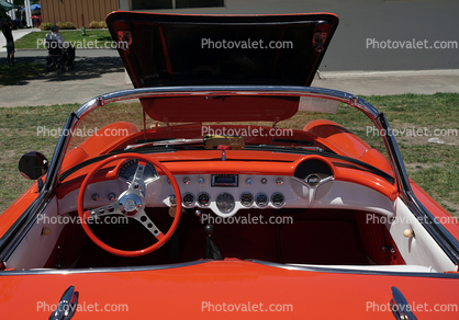 1957 Chevy Corvette Dashboard, Steering Wheel, cockpit