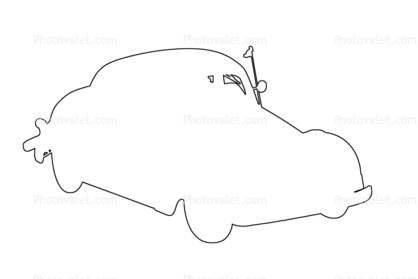 Chrysler Roadster outline, line drawing, shape