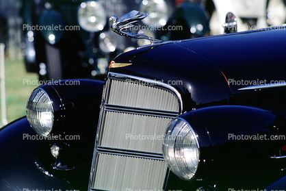 Hood Ornament, Chrome Radiator Grill, Bumper, Headlights, front, Cadillac