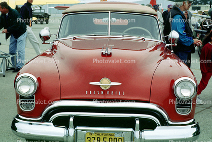 Oldsmobile 1949, Hood Ornament, Convertible, Windshield, head-on, 1940s
