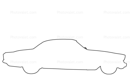 Studebaker Golden Hawk outline, automobile, line drawing, shape