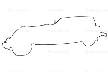 Excaliber, Convertible line drawing, outline, shape