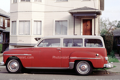 1952 Plymouth Suburban, Station Wagon, automobile, square, box, two-door, 1950s