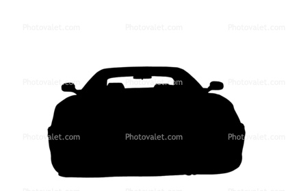 Ferrari silhouette, logo, automobile, shape