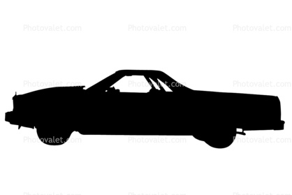 Chevrolet, El Camino silhouette, Chevy, logo, automobile, shape