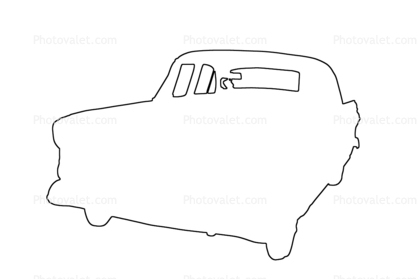 Ford Fairlane outline, automobile, line drawing, shape