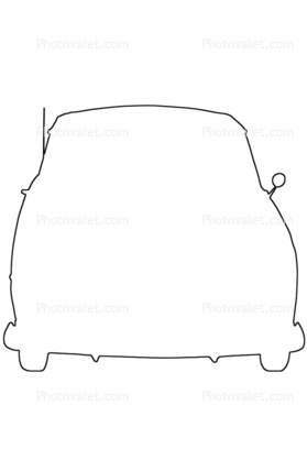 Ford outline, automobile, line drawing, shape