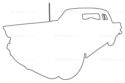 Ford Thunderbird outline, automobile, line drawing, shape