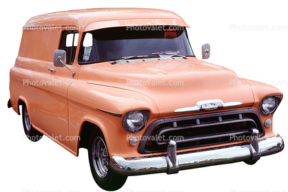 1956 Chevrolet panel truck, Chevy, Chevrolet, automobile, photo-object, object, cut-out, cutout