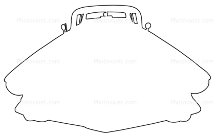 1958 Cadillac outline, automobile, line drawing, shape