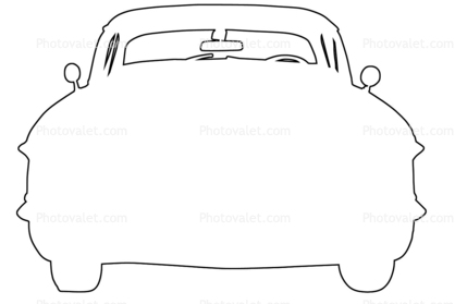 1958 Cadillac outline, automobile, line drawing, shape