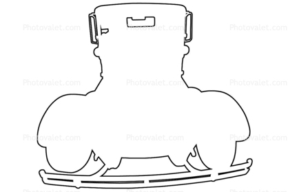 Ford Model T outline, automobile, line drawing, shape