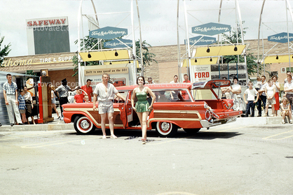 Ford, Safeway, Car, Vehicle, Automobile, December 1959, 1950s