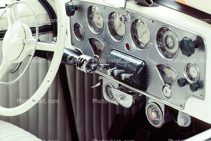 Dashboard, Steering Wheel, Dials, Instruments, 1950s