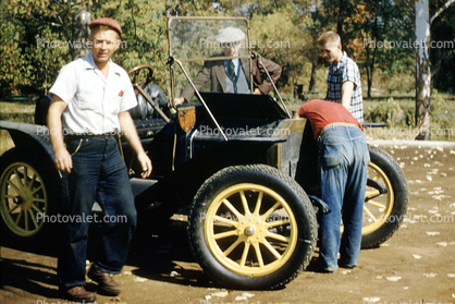 1911 Buick, Joey, Oldtime Car, people, man, boys, November 1956, 1950s
