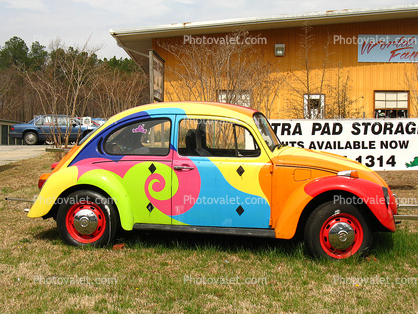 Psychedelic Volkswagen Hippy Car, VW