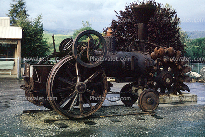 Steam Traction, railroad trench digger, Coultville California, 1965, 1960s