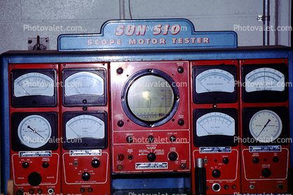 Sun 510 Scope Motor Tester, Dials, Meters